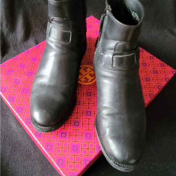 Tory Burch Black Derby Ankle Boots - Picture 2 of 10